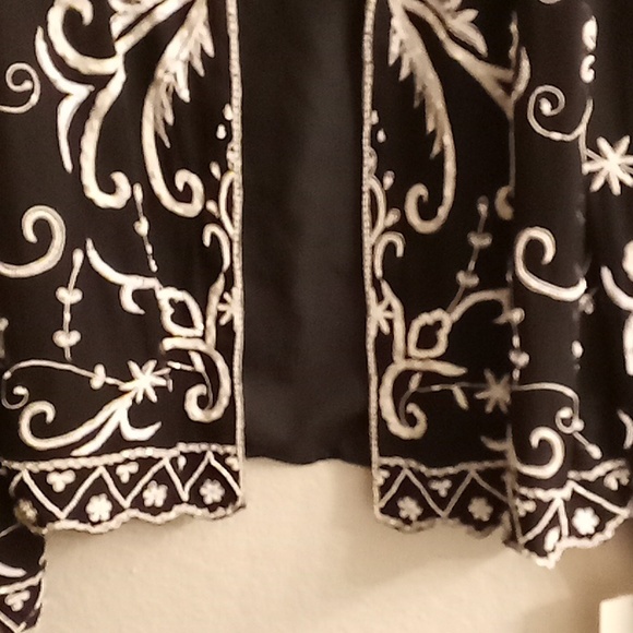 NEW Andretta Donatello Silk Formal Wedding Cocktail Sz L Black-White Color A26 P - Picture 8 of 14